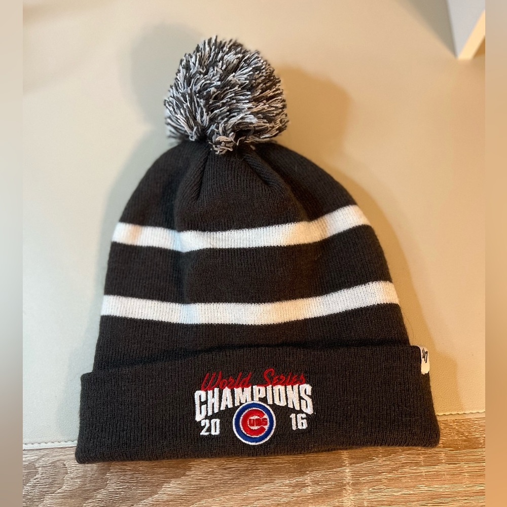 Cubs World Series Champions Pom Beanie